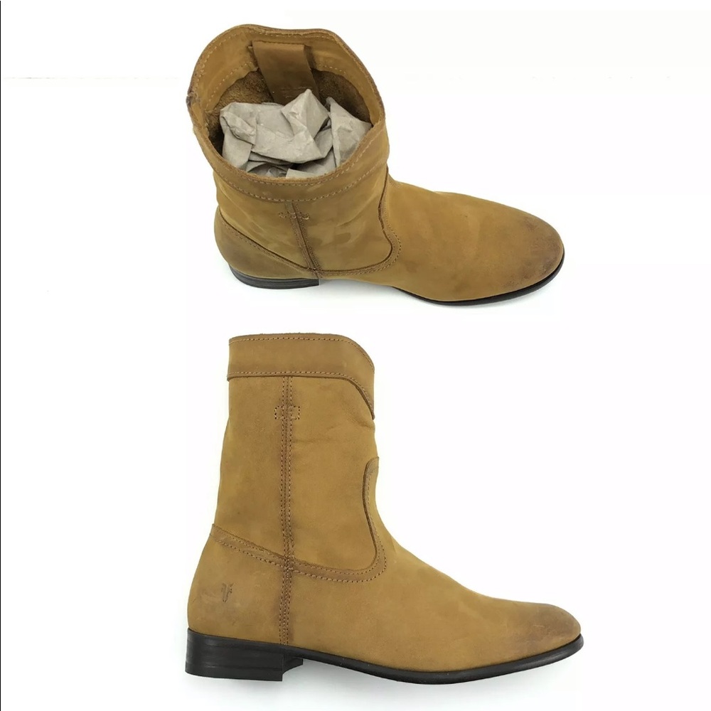 Frye Cara Roper Mid Calf Leather Short Riding Boot